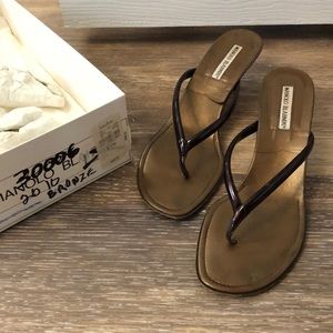 Manolo Blahnik Bronze sandal heel